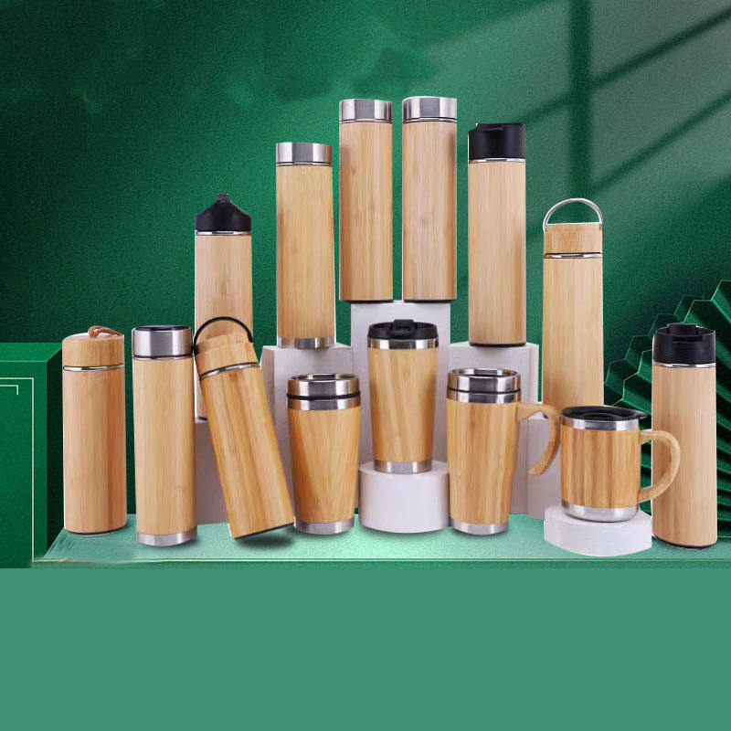 Wholesale Bamboo Eco-Friendly Outdoor Reusable Durable Stainless Steel Thermal Insulation Water Bottle