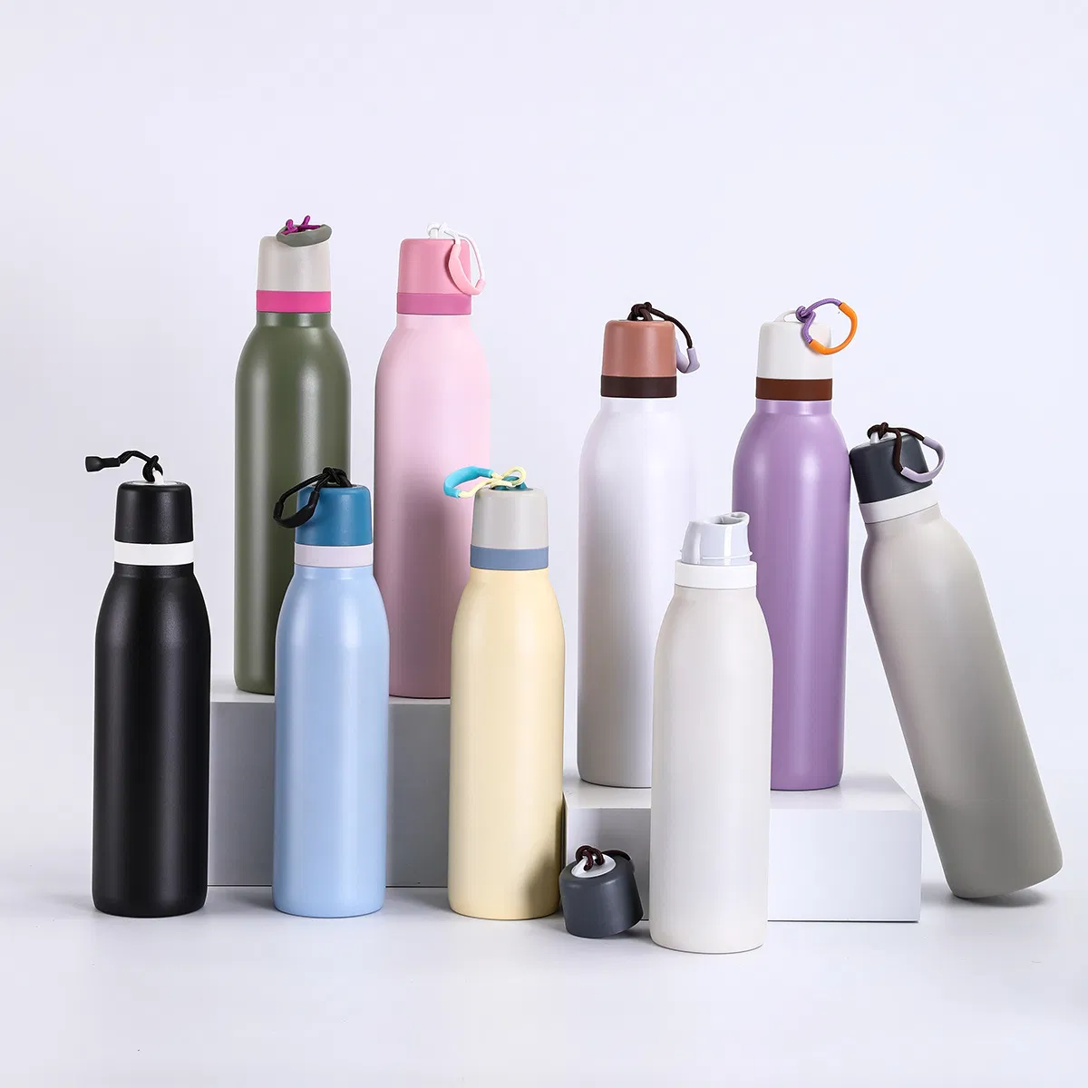 18oz 24oz Double Wall Stainless Steel Vacuum Insulated Sports Water Bottle High Quality Leak-Proof Straw Drinkware