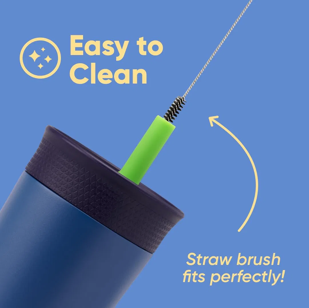 360ml Portable Kids Milk Bottle Stainless Steel Cup Insulated Mug Vacuum Thermo Flask Double Wall Water Bottle with Silicone Straw Lid 12oz