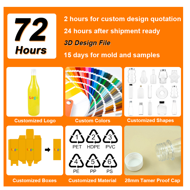 Long Neck PCR Pet 700ml Plastic Wine Juice Water Empty Plastic Bottles for Juice