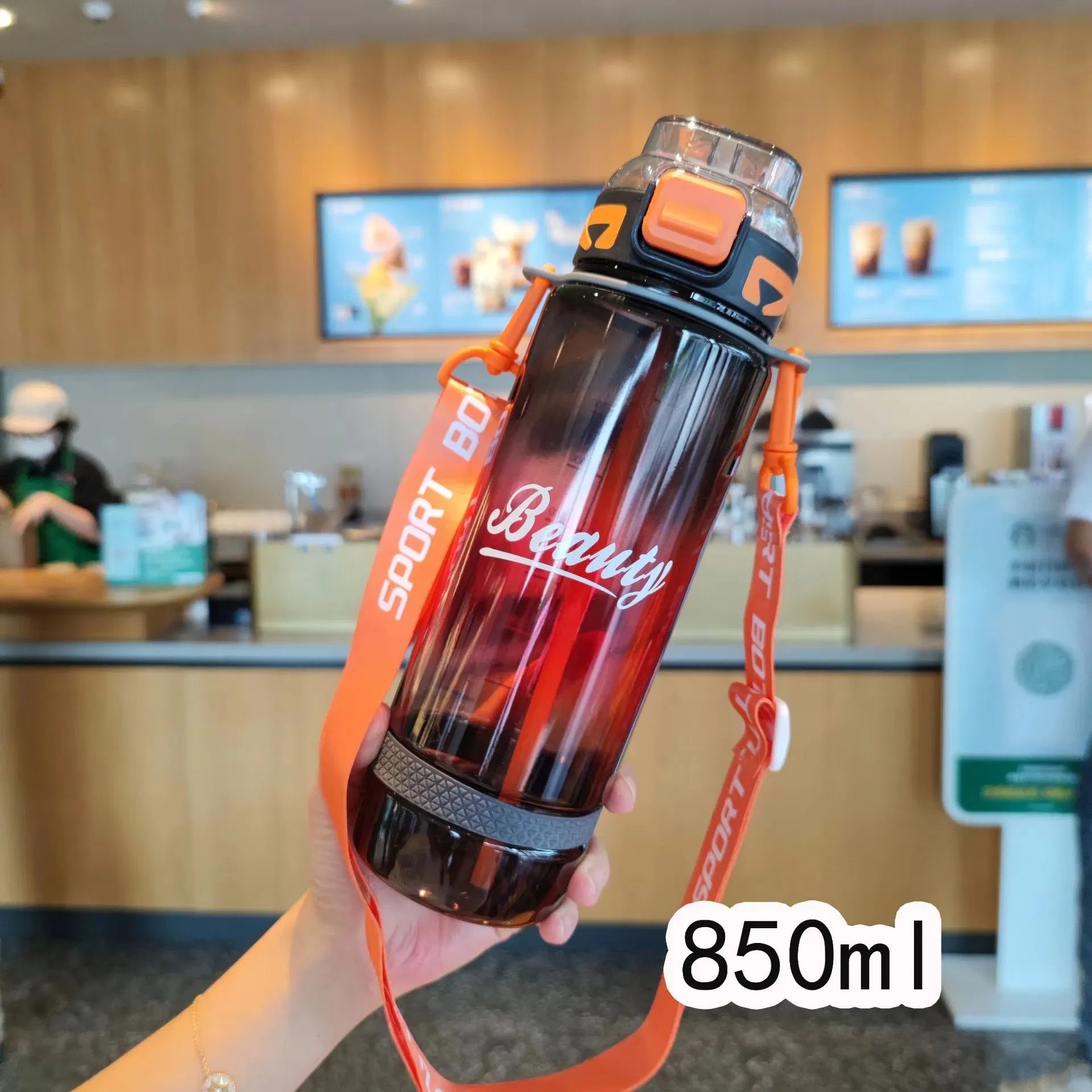 Seaygift Amazons Newest Sports Travel Portable Plastic Straw Tumbler Cups Mugs Clear Gradient Climbing Plastic Water Bottle