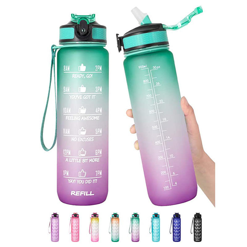 Drinking Direct Flip Lid Portable BPA Free Eco-Friendly Frosted Plastic Water Bottle Gym for Adults and Kids
