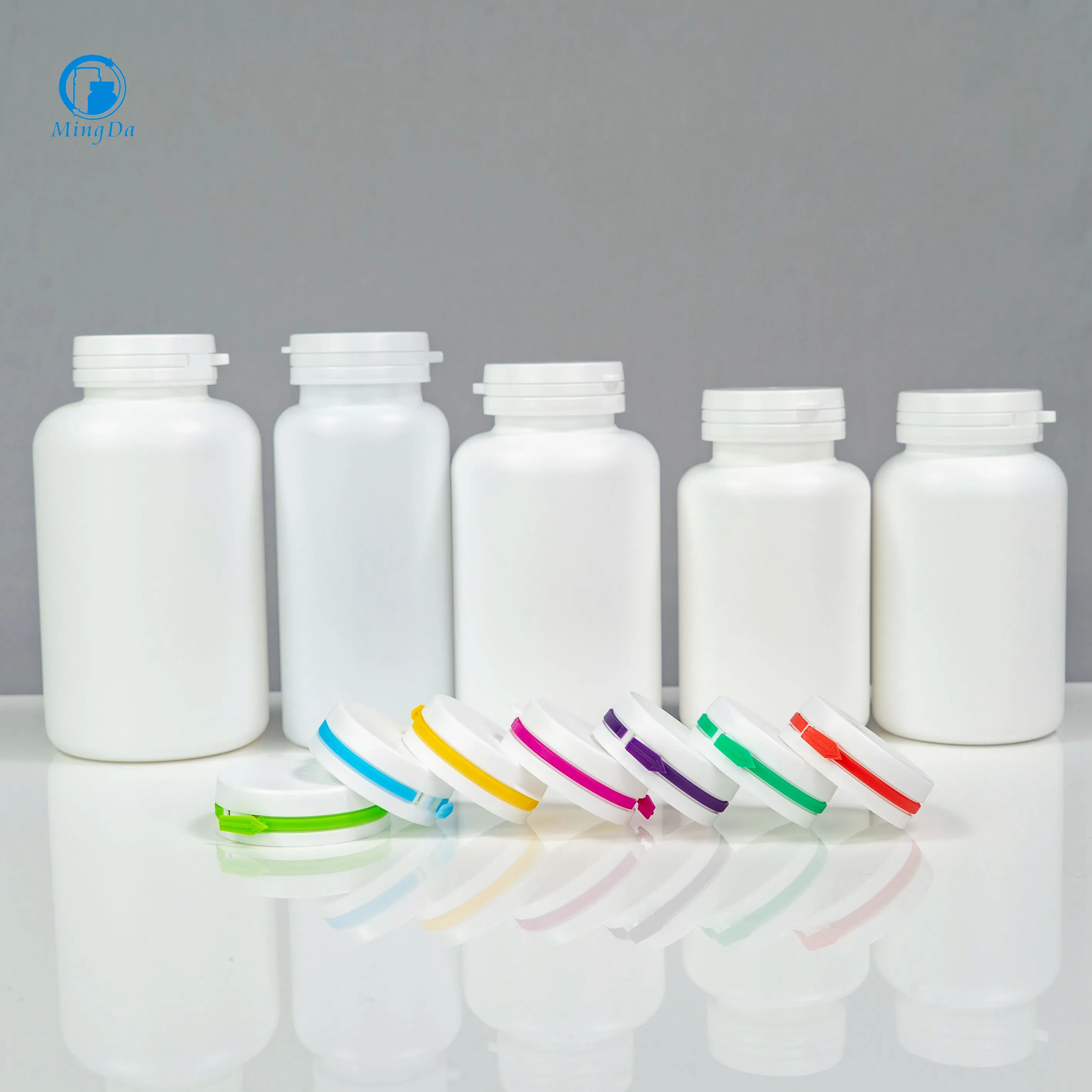 Food Grade Matte Tamper Evident HDPE Plastic Bottle Empty Packaging Capsule Pills Supplements