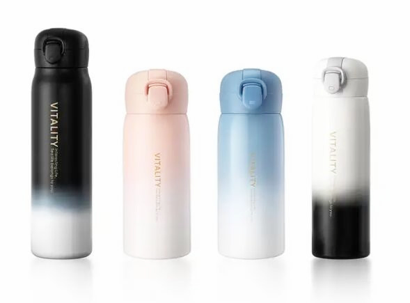 Eco-Friendly Reusable Double Wall Insulated Water Bottle Stainless Steel Bounce Vacuum Flasks