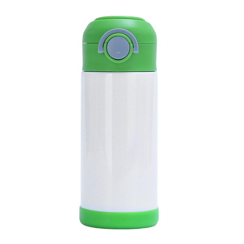 Kid Cup 12oz Vacuum Insulated Sublimation Blanks Kids Water Bottles for School with Lock Flip Top Lid