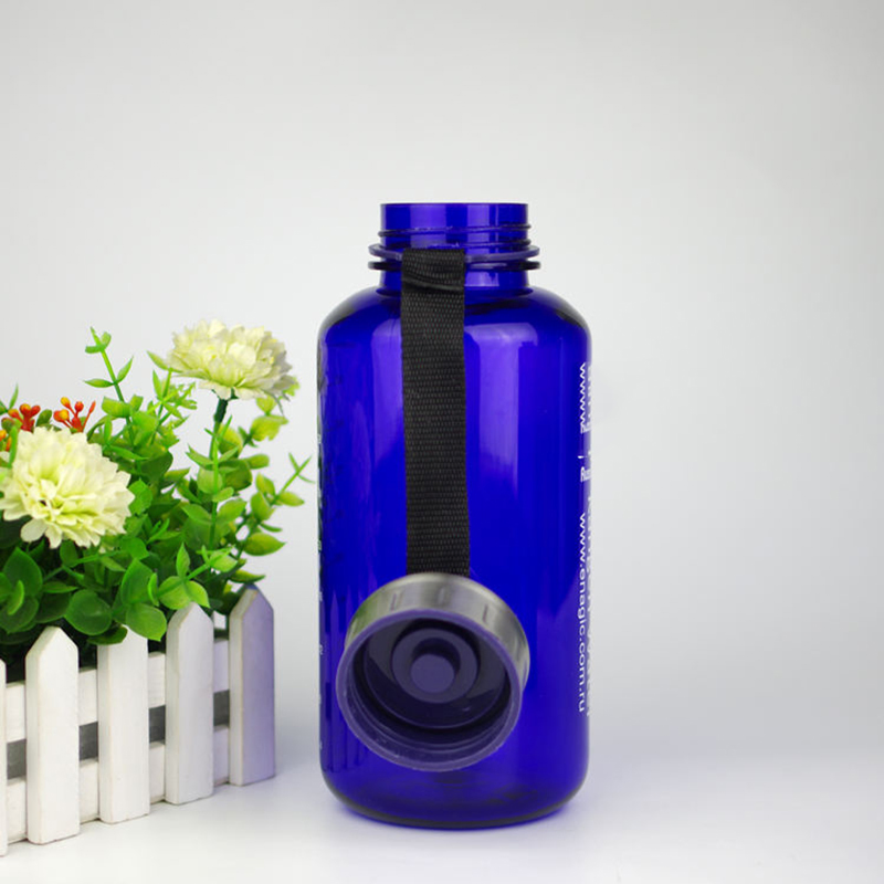 Purple BPA Free 1 Liter/32oz/32 Oz/1000ml Plastic Sport Water Bottles with Wide Mouth &amp; Volume Scale