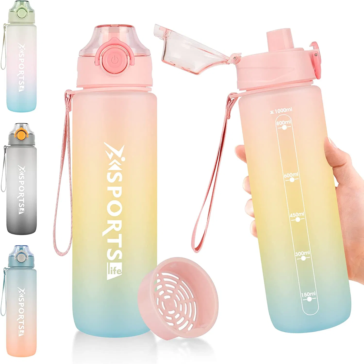 Wholesale Eco Friendly Plastic Water Bottle Custom Motivational Sublimation BPA Free 32oz Reusable Gym Gallon Sport Water Bottle