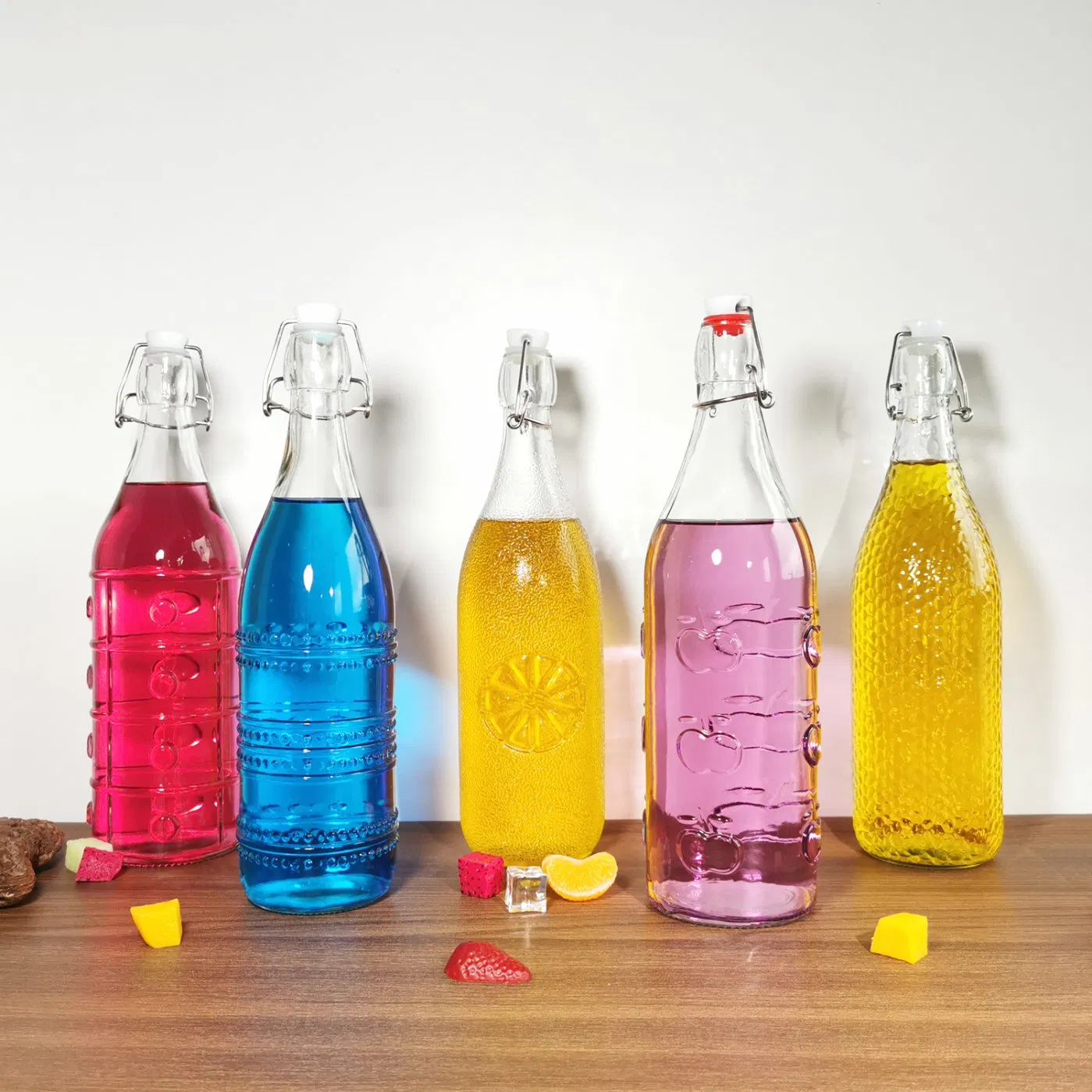 Classic Unique Easy Flip Lid Beer Wine Water Glass Swing Top Bottle