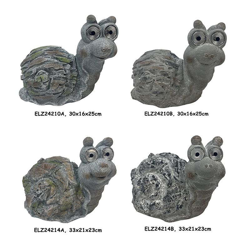 Solar Snail Statue Outdoor Display
