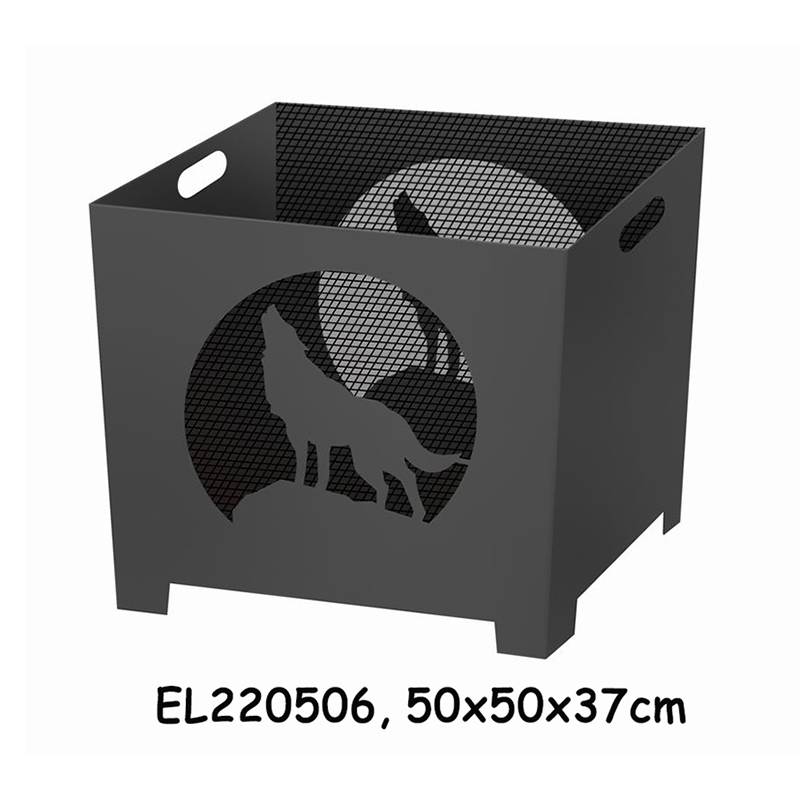 China Metal Square Fire Pit with Reindeer patterns Suppliers, Factory