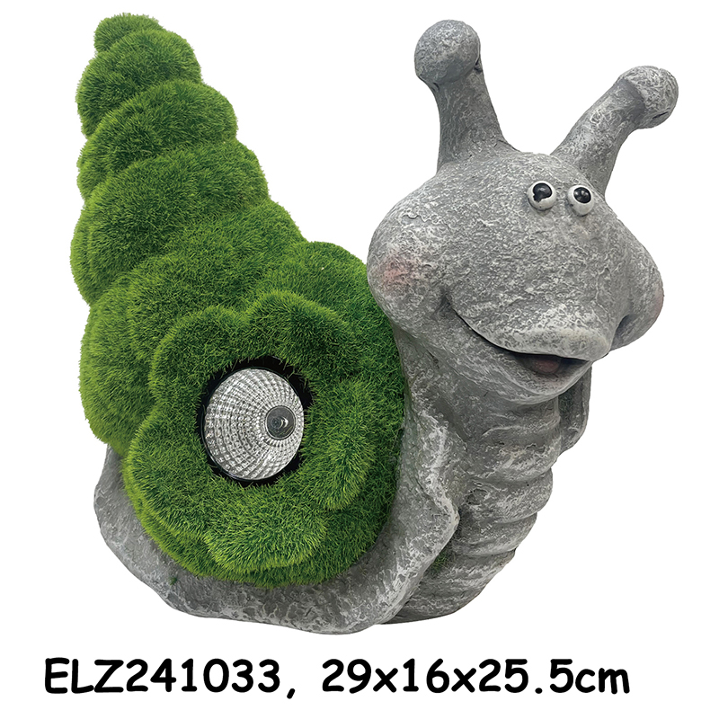 Best Enhance Your Garden with Whimsical Grass-Flocked Solar Snail Statues Outdoor Decoration Factories, Service