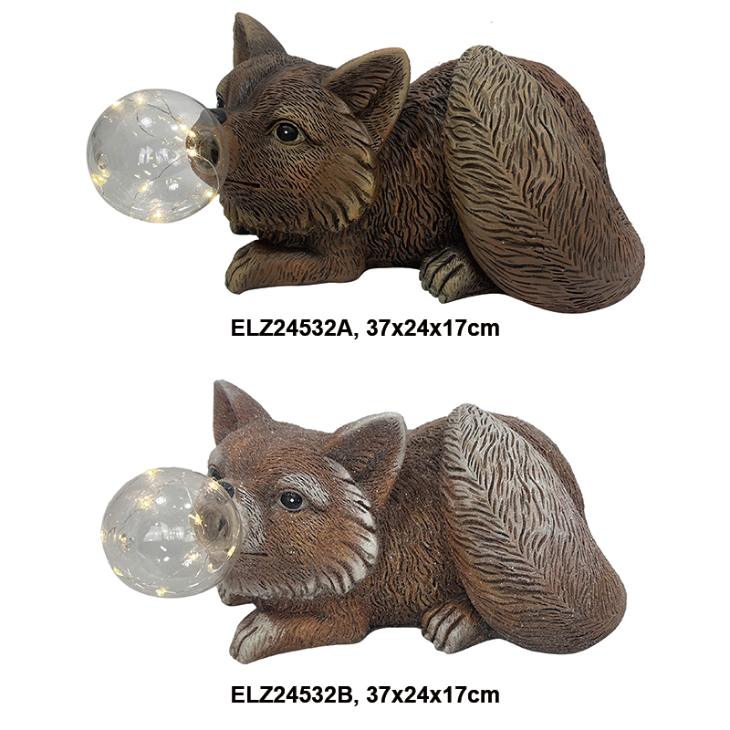 Fiber Clay Fox Bulb Display 2