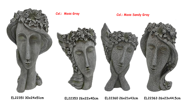 High-Quality Fiber Clay Handmade Crafts Lightweight Flower Crown Lady Face Planter Manufacturers, Factories