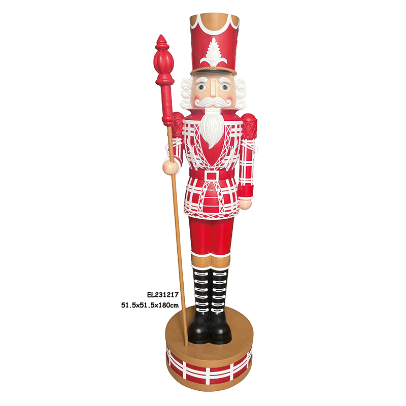 Best Holiday Season Eye-Catching 180cm Height Red Resin Nutcracker Christmas Decoration Manufacturer, Factories
