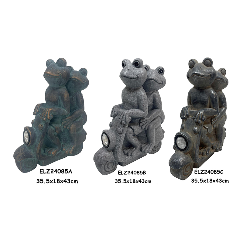 Solar Powered Frog Statue Decor