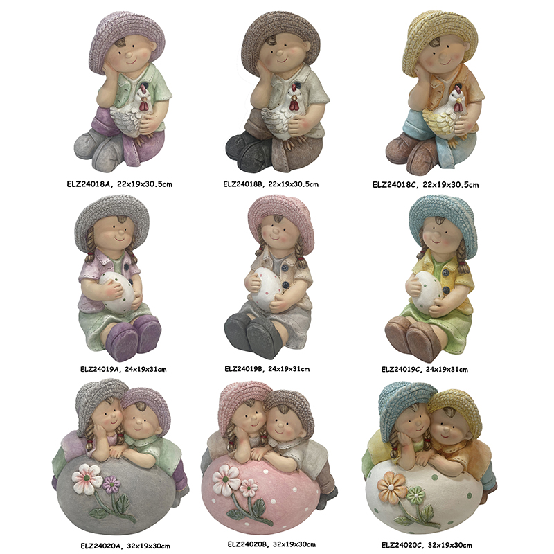 Best Handcrafted Children Statues with Eggshell Garden Boy statues Gardening Girl statues for Garden and Home Decor Suppliers, Service
