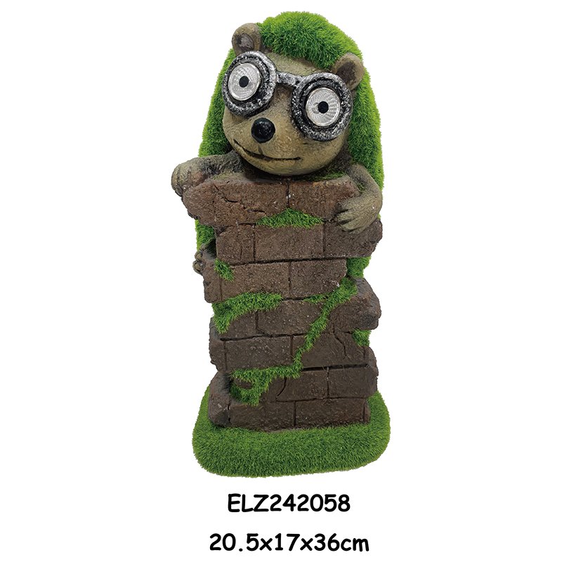Best Grass-Flocked Solar Power Garden Decor Animal Figures with Brick Texture Base Manufacturers, Exporters