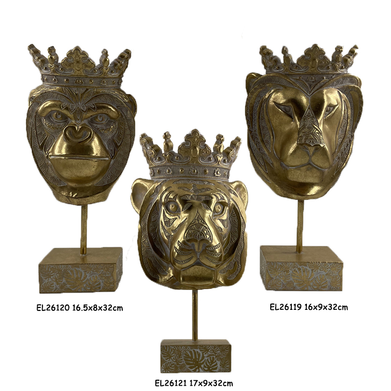 Best Resin Arts & Crafts Tabletop Lion Head Statues Pottery Flowerpot Candle Holde Manufacturers, Supplier