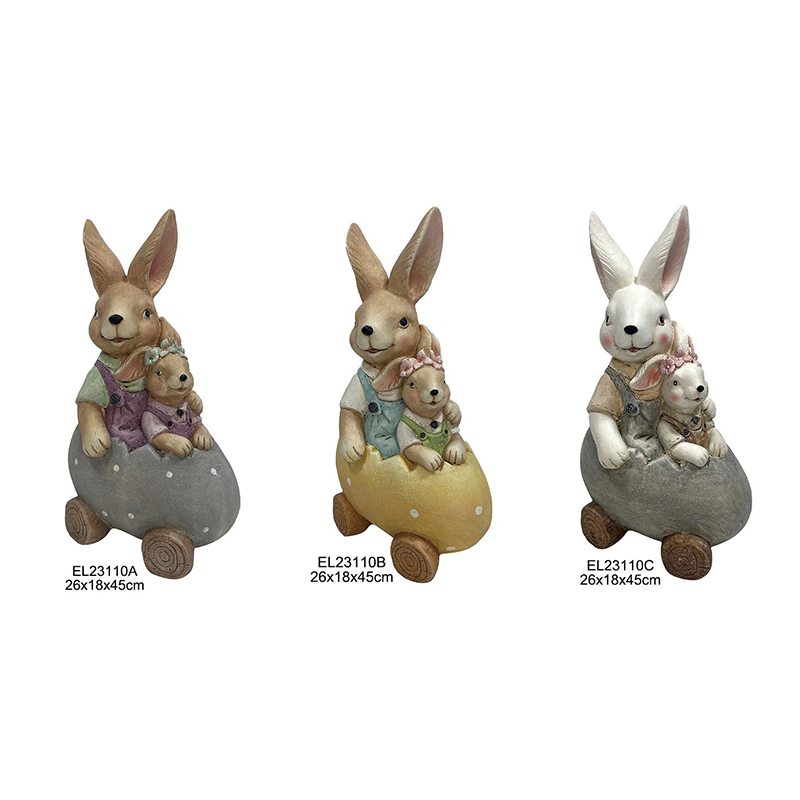 China Easter Egg and Carrot Vehicle Rabbit Figurines Spring Home and Garden Decoration Daily Decor Manufacturer, Supplier
