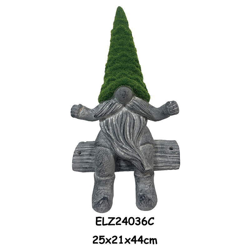 Wholesale Fiber Clay Grass-Flocked Gnome Statues Gnomes Standing Holding Lanterns Riding on Snails and Frogs Manufacturer, Product