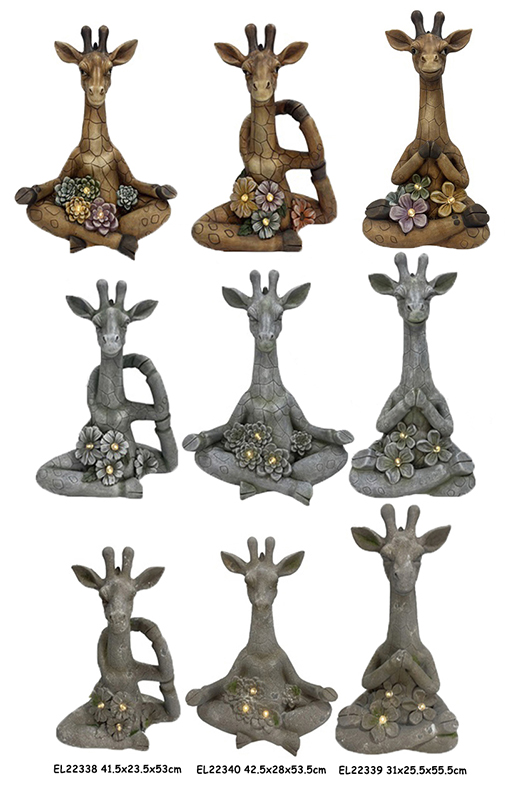 Best Fiber Clay MGO Lightweight Yoga Animal with Led Lights Garden Statues  Supplier, Exporter