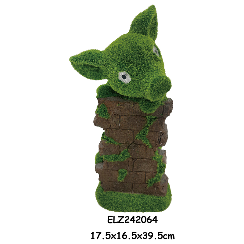 Best Grass-Flocked Solar Power Garden Decor Animal Figures with Brick Texture Base Manufacturers, Exporters