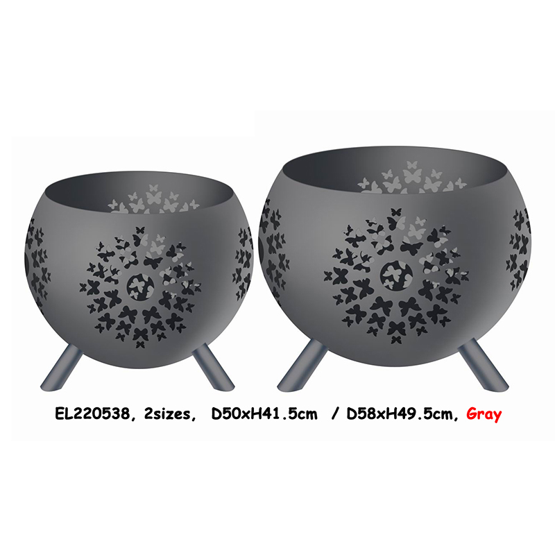 Best High temperature Gray Global Metal Fire Pit with Feet Bonfire Outdoor Heater for Wood Burning with Laser Cut Design Supplier, Factory