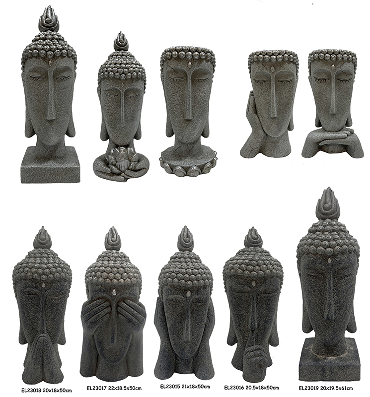 Wholesale Fiber Clay MGO Abstract Buddha Head Statuary Flowerpots Factories, Service