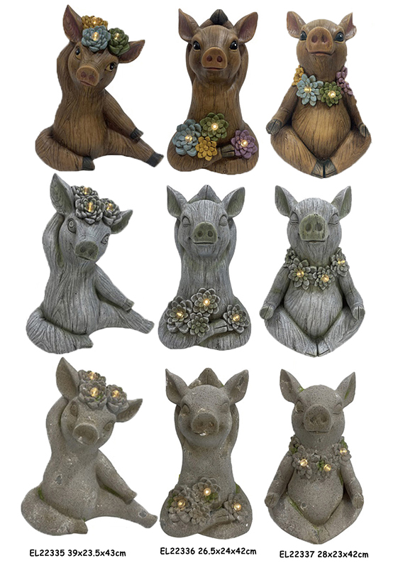 Fiber Clay Frog Yoga Statue