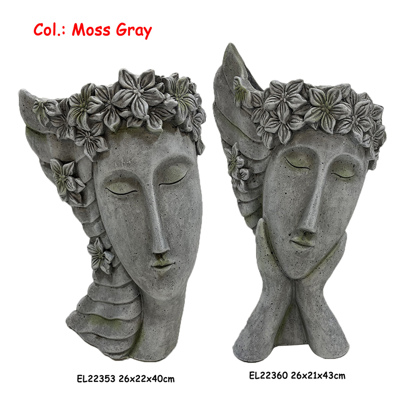High-Quality Fiber Clay Handmade Crafts Lightweight Flower Crown Lady Face Planter Manufacturers, Factories