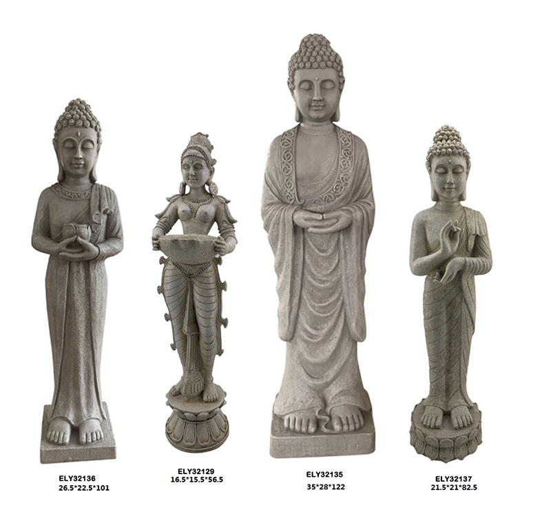 Fiber Clay Standing Buddha Statue Detail 2