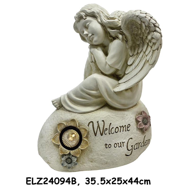 High-Quality Solar Light Welcoming Angel Statues for Backyard Garden Outdoor Indoor Decoration Manufacturer, Factories