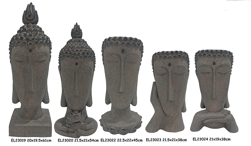 Wholesale Fiber Clay MGO Abstract Buddha Head Statuary Flowerpots Factories, Service