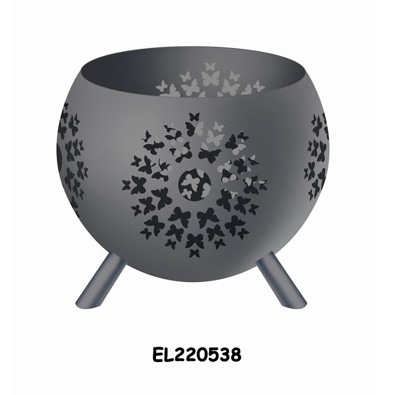 Best High temperature Gray Global Metal Fire Pit with Feet Bonfire Outdoor Heater for Wood Burning with Laser Cut Design Supplier, Factory