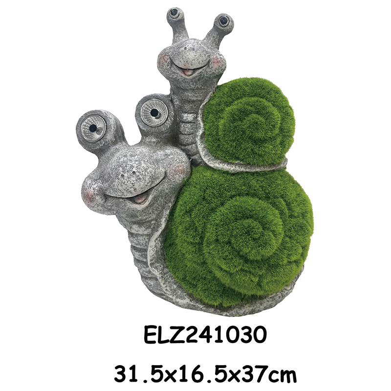 Best Enhance Your Garden with Whimsical Grass-Flocked Solar Snail Statues Outdoor Decoration Factories, Service