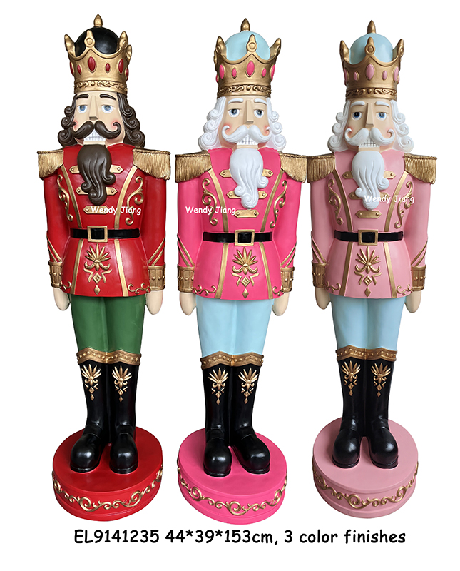 China Resin Handmade Crafts  60.2inch High Nutcrackers Figurines Soldiers Statues Christmas Decorations Supplier, Factories
