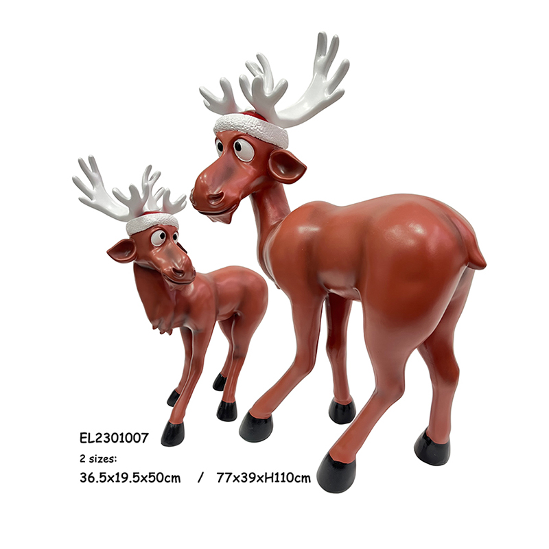 Best Resin Arts & Craft Funny Standing Christmas Reindeer Statue Factory, Products