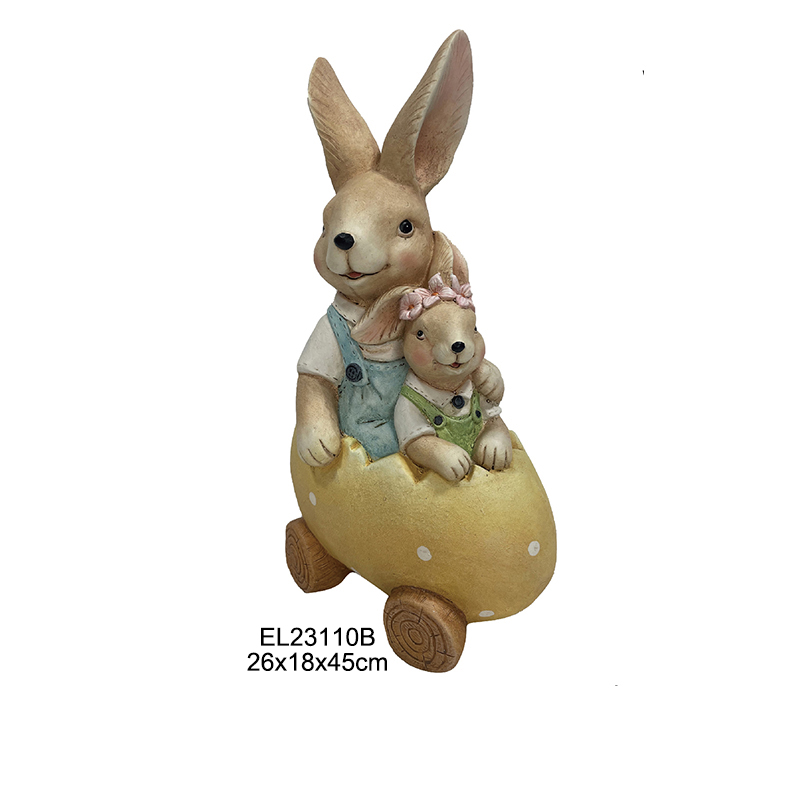 China Easter Egg and Carrot Vehicle Rabbit Figurines Spring Home and Garden Decoration Daily Decor Manufacturer, Supplier