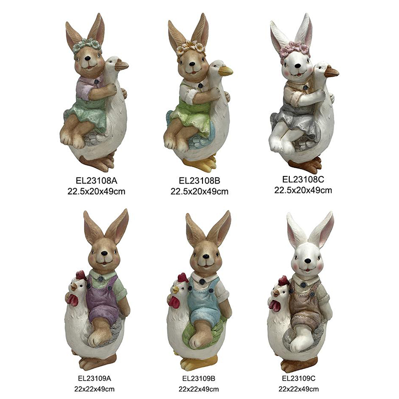 High-Quality Countryside Charm Rabbit with Duck Chick Figurine Home and Garden Decor Springtime Indoor and Outdoor Suppliers, Service