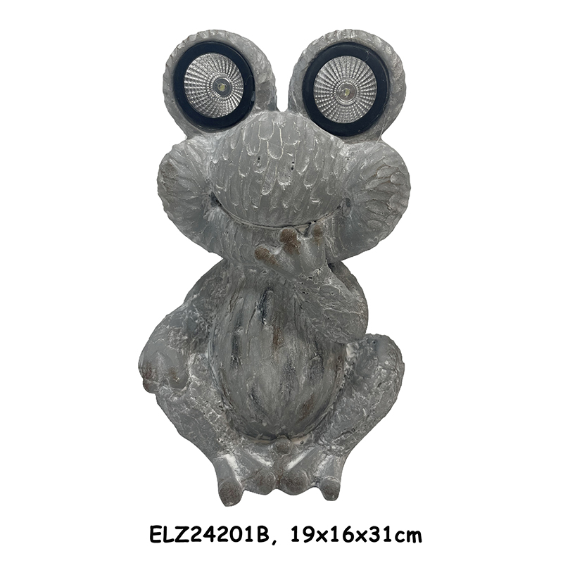 Wholesale Fiber Clay Solar-Powered Frog Figurines Garden Statues Home and Garden Decoration Manufacturers, Service