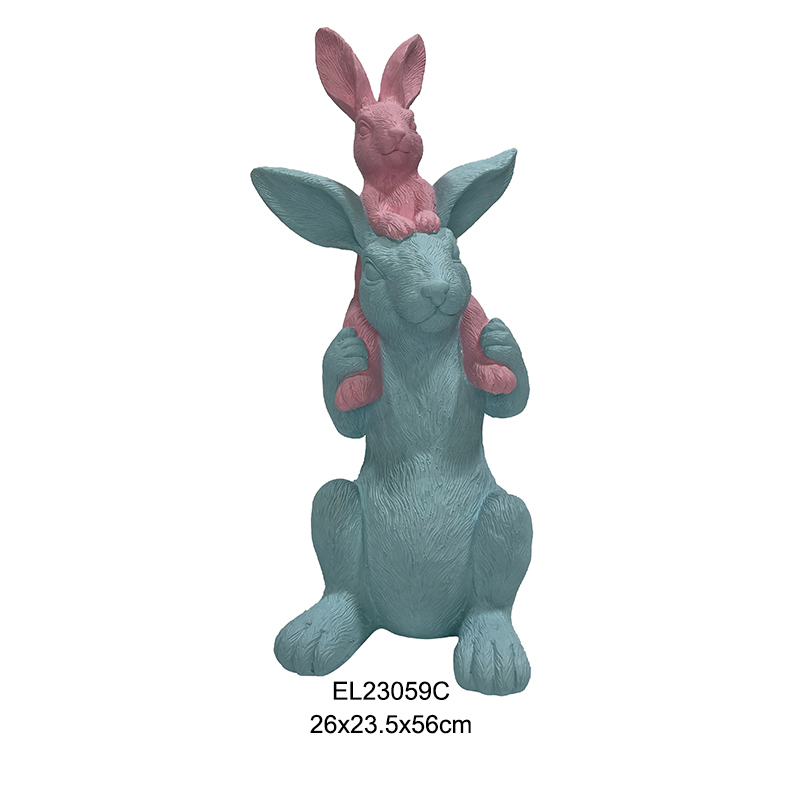 Best Fiber Clay Handmade Stacked Rabbit Statues Easter Holiday Decoration Outdoor and Indoor Manufacturer, Manufacturers