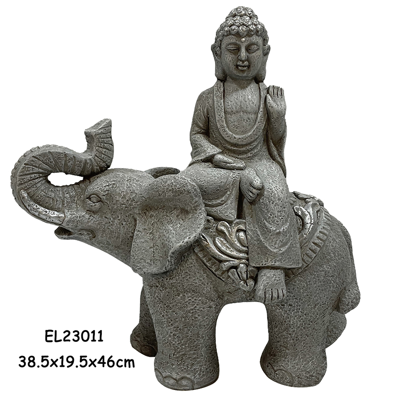 Wholesale Fiber Clay MGO Buddha with Elephant Statues Figurines Manufacturer, Service