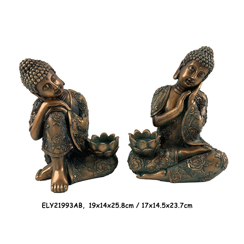 High-Quality Resin Arts & Crafts  Buddha Statues With Holders For Candles Manufacturers, Supplier