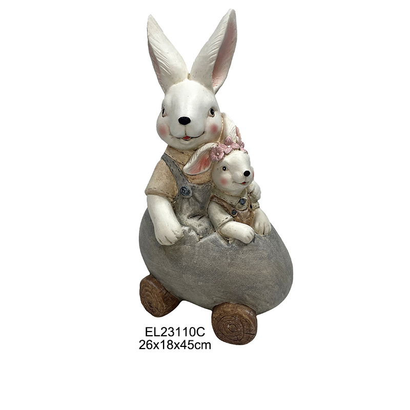 China Easter Egg and Carrot Vehicle Rabbit Figurines Spring Home and Garden Decoration Daily Decor Manufacturer, Supplier