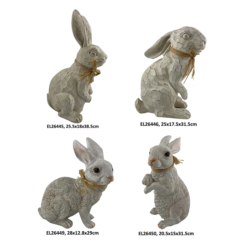 Best Rustic Rabbit Figurines Collection Stone Finished Easter Bunnies Home and Garden Decor Manufacturer, Service