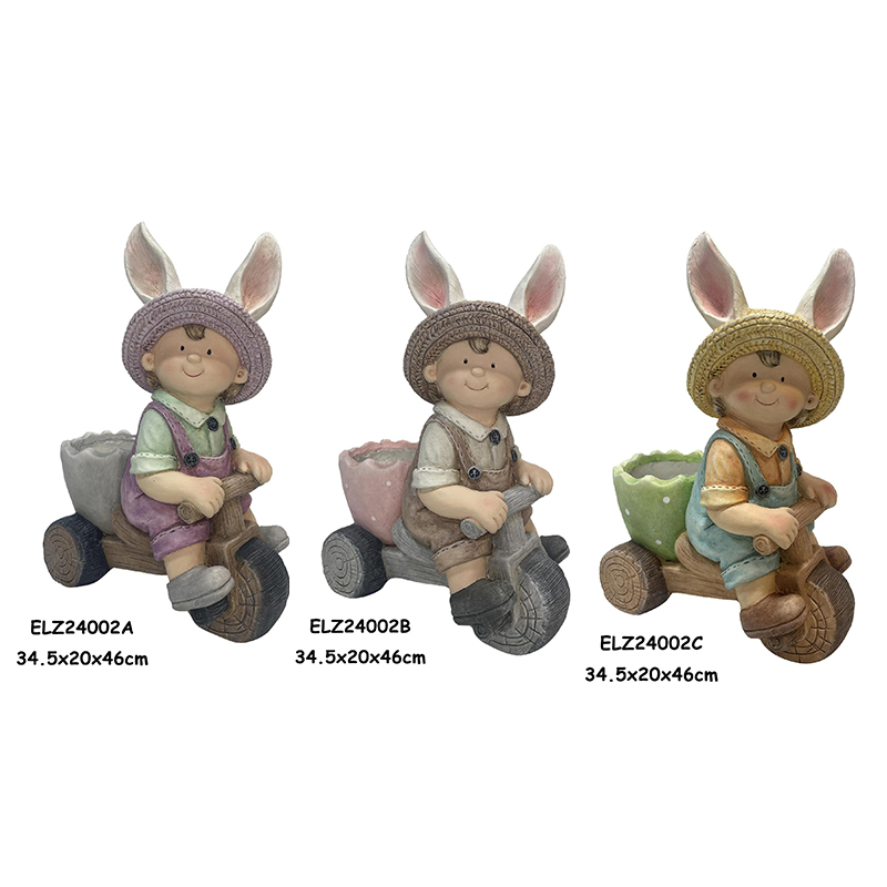 High-Quality Rustic Eggshell Riders Statues Spring Home and Garden Decor Handmade Crafts Factory, Exporter