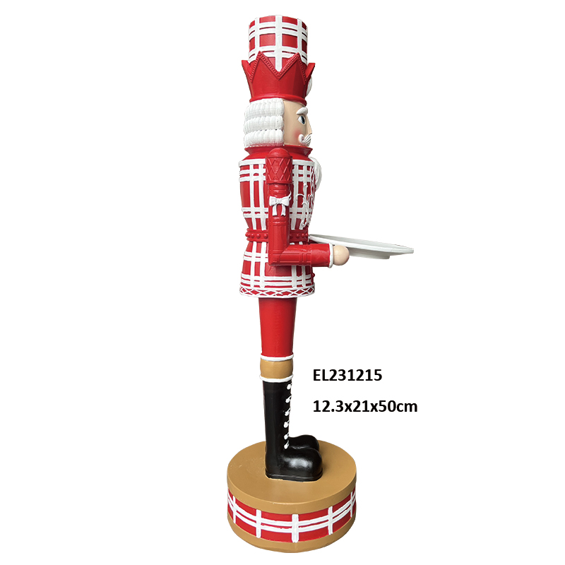Best Classic Resin Nutcracker Figure Tabletop Holiday Decor Nutcracker Holding Plate Christmas Decoration Manufacturers, Factory