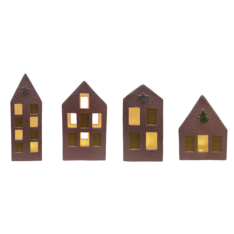 High-Quality Charming Resin Handmade Christmas Houses with Lights Holiday Decor Factories, Service