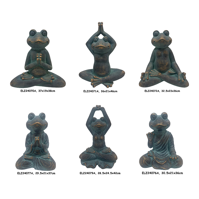 Best Whimsical Designs Meditate Stretching Pose Playful Frog Statues Gardens Patios Indoor Decoration Supplier, Suppliers