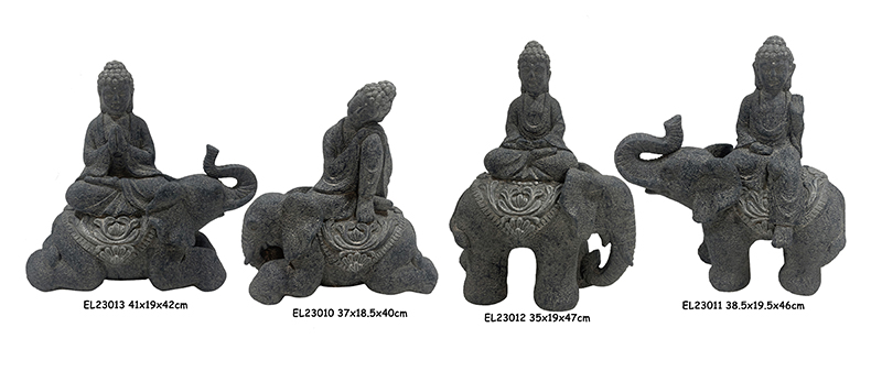 Wholesale Fiber Clay MGO Buddha with Elephant Statues Figurines Manufacturer, Service